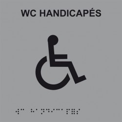 Plaque de porte Braille WC handicapé